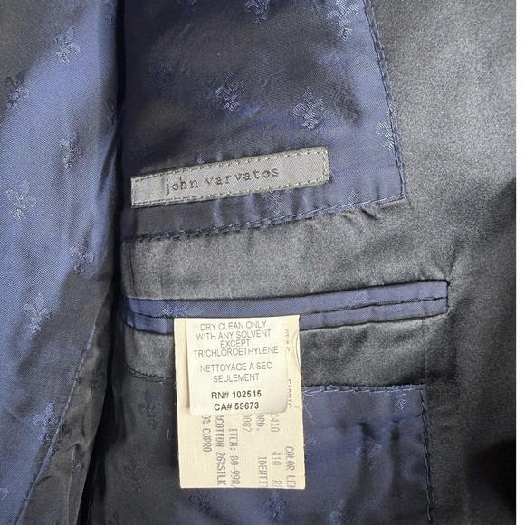 John Varvatos Star USA Blazer Jacket Mens Size 44L Sports Coat Wool Blue NEW - Picture 2 of 3